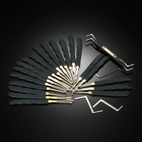 SEENLIN 24Pcs Professional Unlocking Crochetage Outils Set Pratique Kit Lockset Avec Etui En Cuir Pour Serrurerie Debutants – Image 2