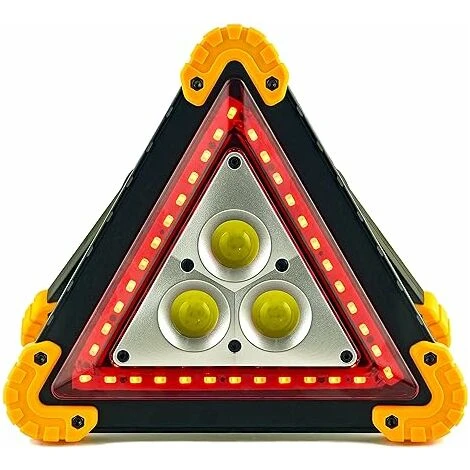 Triangle D'avertissement D'urgence Multifonctionnel – Signal Lumineux De Sécurité, Essentiel Pour Les Accidents De Véhicule/réparation/risque/camping/randonnée Projecteur, Résistant à L'eau, Antichoc