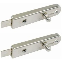 2x Verrou Droit LEHMANN Pour Meuble Avec Languette De Pêne Droite En Acier Chromé Finition Nickelée à Visser Levier Loquet Cadenas Fermeture Porte Rénovation DIY, 70 X 16mm
