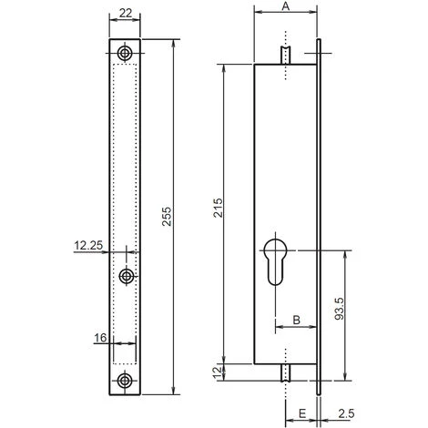 Serrure 2 Points Coffre 30/30 Axe à 15 - METALUX - F130303000 – Image 2
