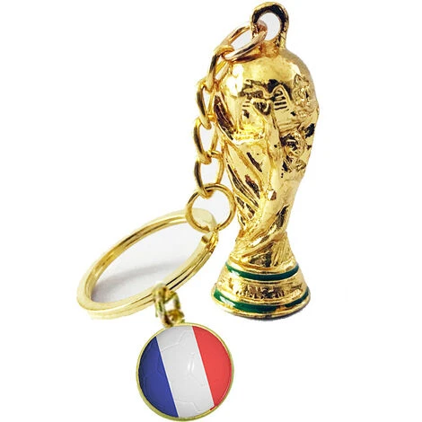 Déstockage 2022 Qatar Coupe Du Monde Porte-clés 2 Pièces Métal Football Trophée Porte-clés Football Porte-clés Coupe Du Monde Trophée Porte-clés Sport Souvenir Cadeaux École Carnaval Récompense Franc – Image 4