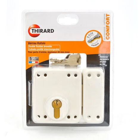 Verrou De Porte Haute Sécurité Rafale Cylindre à Double Entrée 30x60 THIRARD – Image 4