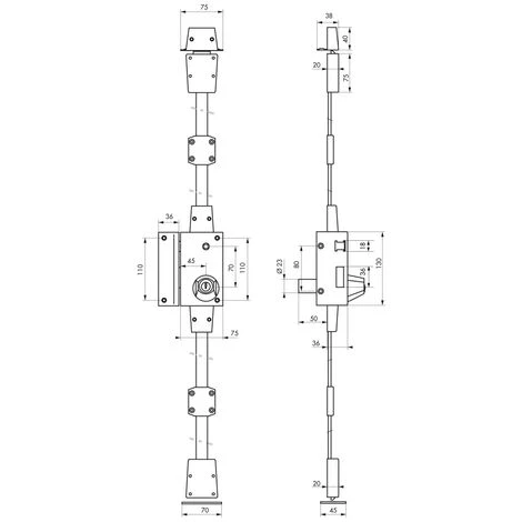 Serrurerie De Picardie - Serrure En Applique à Cylindre à Fouillot Pour Porte D'entrée, 3 Pts, Gauche, Bronze, 4 Clés – Image 2