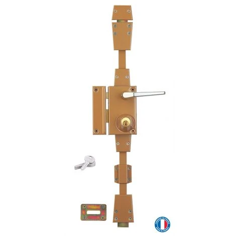 Serrurerie De Picardie - Serrure En Applique à Cylindre à Fouillot Pour Porte D'entrée, 3 Pts, Gauche, Bronze, 4 Clés – Image 3