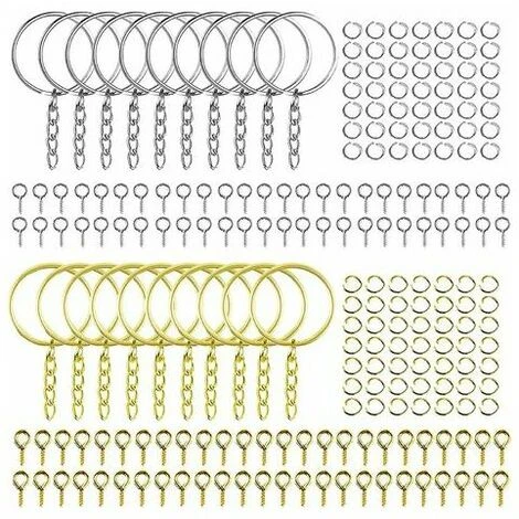 Anneau Porte Clé Avec Chaîne 220 Pièces Anneaux Fendue Attache Porte Clef Détachable Anneaux De Porte-clé En Acier Anneaux De Porte-clé Pour Bricolage Porte Clés Pour Bricolage Loisirs Créatifs