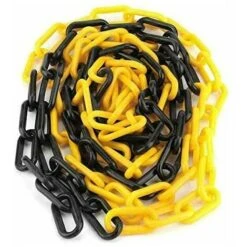 Chaîne En Plastique, 6mm10m Chaîne D'avertissement/signalisation, Pour à L'entretien Des Autoroutes, Aux Parkings, Aux Zones Dangereuses - Jaune & Noir