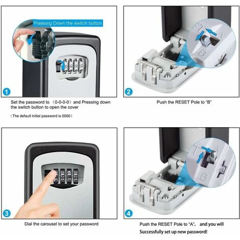 Boîte à Clés Haute Sécurité Police Coffre-fort Clé Murale 4 Chiffres Clé Haute Sécurité Coffre-fort Serrure à Combinaison Magasin Clé De Sécurité – Image 4