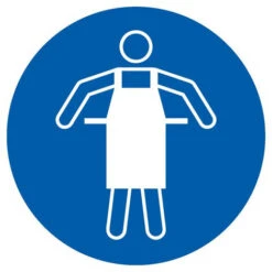 TABLIER DE PROTECTION OBLIGATOIRE D.80MM NORMASIGN ISO 7010 En ADHESIF