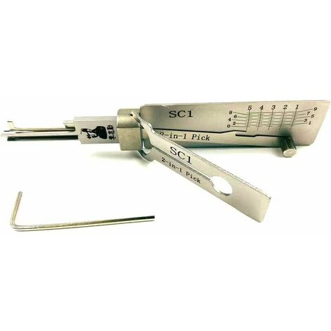 Entretien De Serrure Et Verrou, SC1 LiShi Tools 2 En 1 Outils De Crochetage De Serrure Pour Serrurier Professionnel SC1 LiShi Decord Et Pick Set