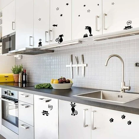 Autocollants Muraux De Chat Mignon, Autocollants D'interrupteur De Lumière De Chat, Autocollants Muraux De Dessin Animé De Chat Noir Pour Interrupteur D'éclairage Ou Autocollants Muraux De Prise Auto- – Image 4