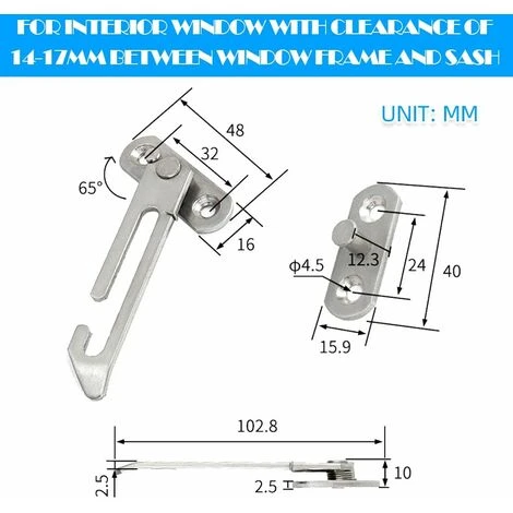 Lot De 2 Entrebâilleurs De Fenêtre UPVC En Acier Inoxydable 304 Avec Crochets Pour Fenêtre De Gauche Et De Droite – Image 2