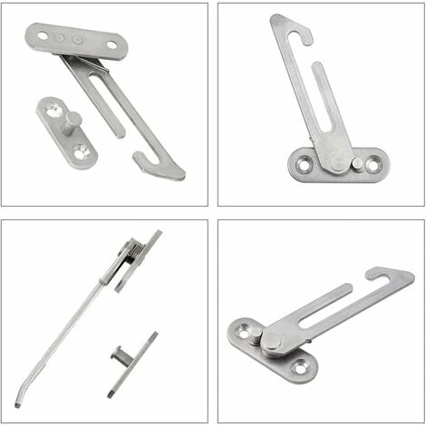 Lot De 2 Entrebâilleurs De Fenêtre UPVC En Acier Inoxydable 304 Avec Crochets Pour Fenêtre De Gauche Et De Droite – Image 3