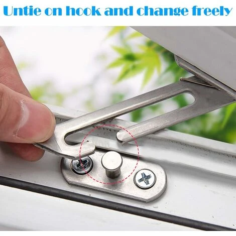 Lot De 2 Entrebâilleurs De Fenêtre UPVC En Acier Inoxydable 304 Avec Crochets Pour Fenêtre De Gauche Et De Droite – Image 4