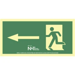 Panneau D'évacuation Flèche à Gauche (pvc 1mm) Classe A 32x16cm
