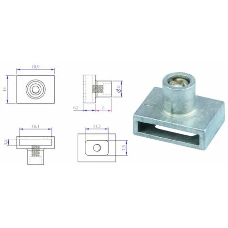 4x Goupille De Guidage Avec Vis De Réglage Pour Tringle De Fermeture Pivotante Centrale Serrure Meuble Tiroir Casier Armoire Bureau Tige – Image 2