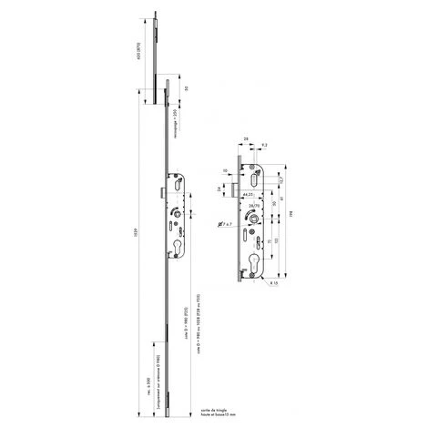 FERCO By THIRARD - Boitier De Serrure Enc. Fenster à Cylindre Pour Porte Fenêtre, Axe 25mm, 2pts, H. 1530mm, G-21266-18-L1 – Image 2