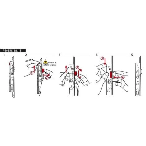 FERCO By THIRARD - Boitier De Serrure Enc. Fenster à Cylindre Pour Porte Fenêtre, Axe 25mm, 2pts, H. 1530mm, G-21266-18-L1 – Image 3