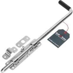 KOTARBAU Verrou à Coulisse Étroit Non Peint 420 Mm Verrou à Boulon Fermeture Pour Porte De Garage Avec Poignée En Caoutchouc