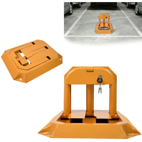 Barrière De Parking Verrouillage De Stationnement Pliable Avec 3 Clés Anse De Stationnement En Acier Robuste Support De Stationnement Stable HENGMEI