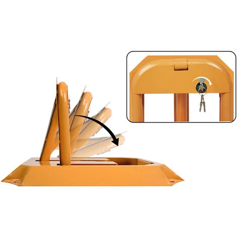 Barrière De Parking Verrouillage De Stationnement Pliable Avec 3 Clés Anse De Stationnement En Acier Robuste Support De Stationnement Stable HENGMEI – Image 3