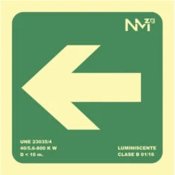 Panneau Flèche à Gauche 224x224 Pvc Vert Archive 2000