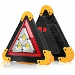 2pcs Triangles De Signalisation, Voyant D'alarme De Voiture à LED Lampe De Secours Triangulaire étanche 4 Modes Pour La Réparation De Voiture D'urgence Assistance (pas De Batterie Incluse)