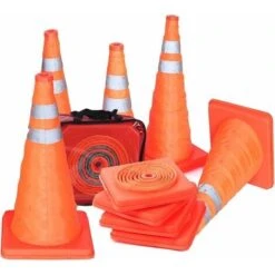 Lot De 5 CĂ´nes De Signalisation Pliables De 45,7 Cm Pour Parking De Route