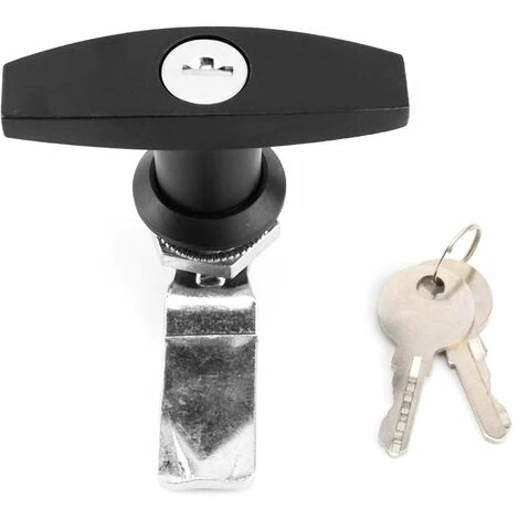 Serrure Porte De Garage Basculante,Serrure De Poignée En T Fixation Arrière Serrure En Forme De T Camion Boîte à Outils T Lock Serrure De Porte De Garage Avec Clés Pour Remorque Auvent De La Caravane – Image 2