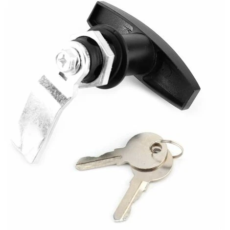 Serrure Porte De Garage Basculante,Serrure De Poignée En T Fixation Arrière Serrure En Forme De T Camion Boîte à Outils T Lock Serrure De Porte De Garage Avec Clés Pour Remorque Auvent De La Caravane – Image 4