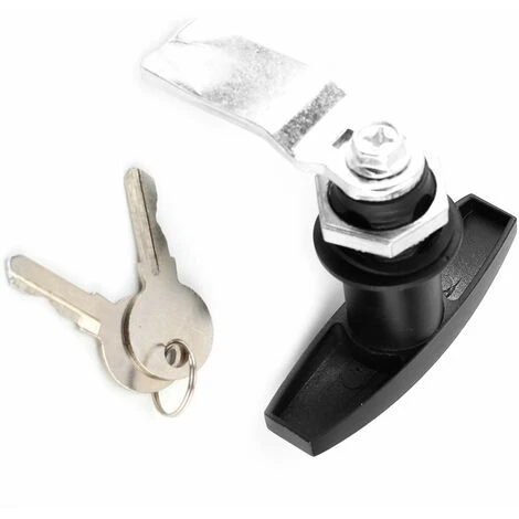 Serrure Porte De Garage Basculante,Serrure De Poignée En T Fixation Arrière Serrure En Forme De T Camion Boîte à Outils T Lock Serrure De Porte De Garage Avec Clés Pour Remorque Auvent De La Caravane – Image 5