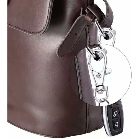 Anneaux Porte Clef, Crochet Porte Clef, Porte Clef Mousqueton,Attache Porte-clés,Fermoir Mousqueton,Mousqueton Pivotant,Métal Pivotant Keychain,Bricolage Accessoires Pour Lanières Bijoux – Image 5