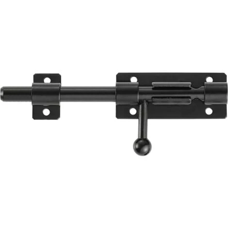 Serrure De Porte De Sécurité à Pêne Coulissant Robuste Avec Trou Pour Cadenas, Acier Inoxydable 304 Noir Mat, Longueur 6 Pouces 160 Mm, Diamètre 14 Mm. (8 Pouces (200mm)-6 Pouces 160mm