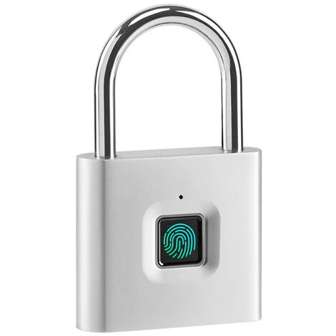 Serrure à Empreinte Digitale, 1 Pièce Argent Déverrouillage Portable, Serrure Intelligente, Serrure Biométrique Sans Clé Pour Les Sacs à Dos, Les Vélos, Les Casiers D'école, Les Casiers De Gymnase, Et