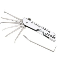 Kit De Crochetage De Serrure Pliable 7 En 1 En Acier Inoxydable Kit De Crochetage Avec Clé Kit De Formation Compact Pour Débutants Professionnels, Argent