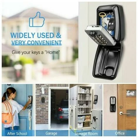 Boite A Clefs Murale Grande Boîte à Clé Sécurisée Etanche Boîte à Clef Extérieur Avec 12 Code Antirouille Résistant Aux Intempéries Cofre Fort A Cle Robuste Pour Maison école Bureau Usine, Fonepro – Image 4