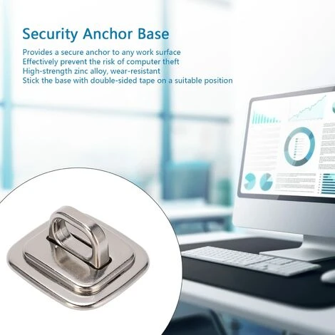 Plaque De Base D'ancrage De Sécurité, En Alliage De Zinc, Antivol, Base D'ancrage De Sécurité, Serrure D'ordinateur, Plaque Fixe, Support De Bureau, Accessoire D'ancrage Pour Ordinateurs Portables, Ta – Image 4