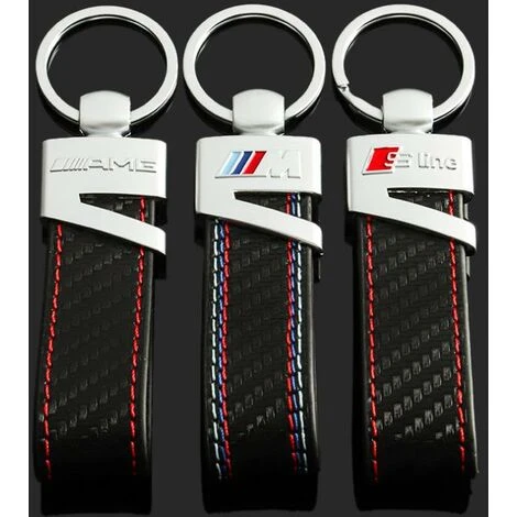 Porte - Clés Audi SLine Logo En Cuir Véritable Fibre De Carbone – Image 2