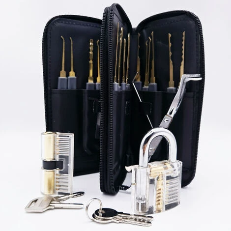 Kit De Crochetage Serrure, 24-Pièce Lock Picking Kit, Outils De D’entraînement Pour Serruriers Débutant Et Pro