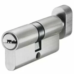 Serrure à Cylindre Européen Tour De Pouce (70mm), Serrure à Cylindre Européen, Antichoc, Anti-perçage, Anti-pick Avec Clé, Haute Sécurité Pour Tous Types De Portes,une Pièce, Argent