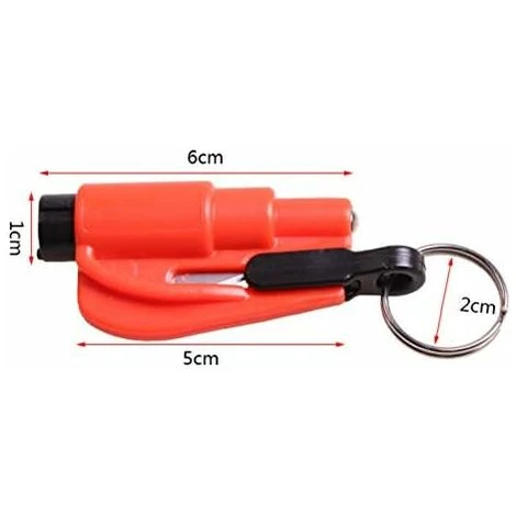 5Pcs Mini Safety Hammer With Keychain, Window Breaker Seat Belt Cutter Safety Emergency Survival Tool (Red) – Image 3