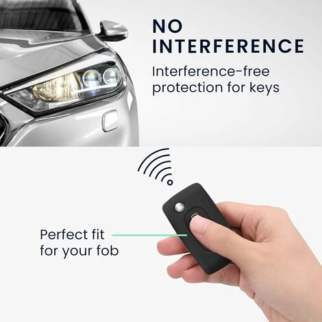 Accessoire Clé De Voiture Compatible Avec Peugeot Citroen Clef De Voiture 2-Bouton(Noir)- Coque En Silicone Souple Pour Clef De Voiture – Image 3