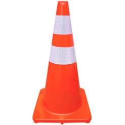 LECHUANG 1 X Cône De Signalisation Orange Blanc Réfléchissant 60 Cm Cônes De Circulation